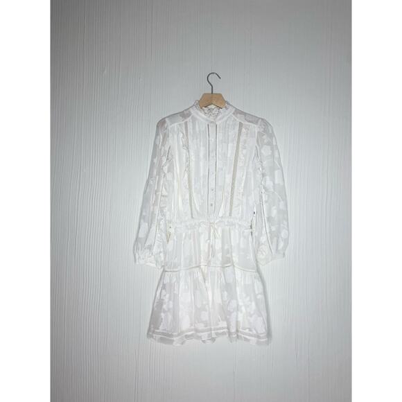 JOIE Adel B White Eyelet Lace Long Sleeve Cotton Dress US SMALL NWT $378 - Picture 11 of 16